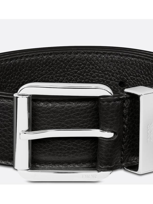 Engraved Loop Leather Belt Black - DIOR - BALAAN 3