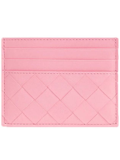 Intrecciato Leather Card Wallet Pink - BOTTEGA VENETA - BALAAN 2