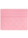 Intrecciato Leather Card Wallet Pink - BOTTEGA VENETA - BALAAN 2