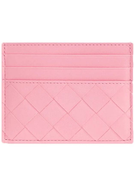 Intrecciato Leather Card Wallet Pink - BOTTEGA VENETA - BALAAN 2