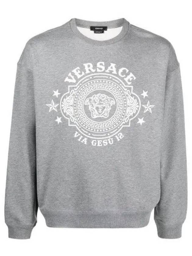 Medusa Badge Print Sweatshirt Grey - VERSACE - BALAAN 2