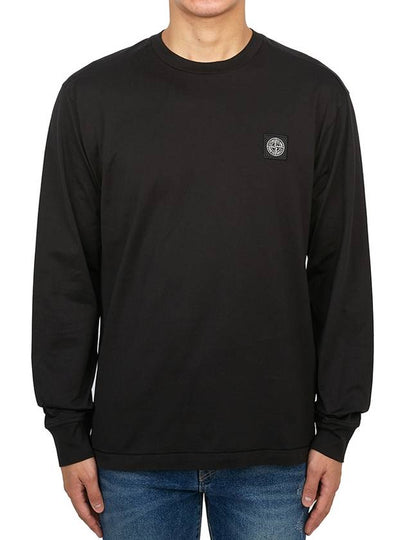 Chest Patch Long Sleeve T-Shirt Black - STONE ISLAND - BALAAN 2