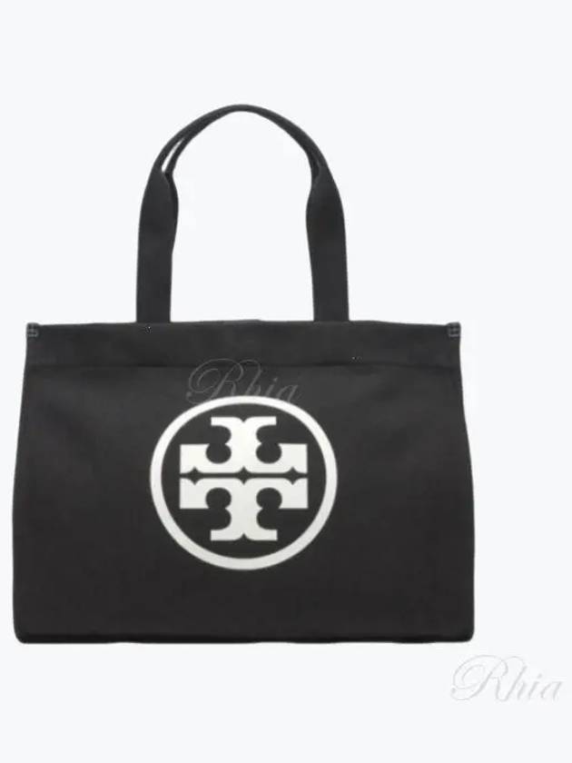 Ella Canvas Large Tote Bag Black - TORY BURCH - BALAAN 2