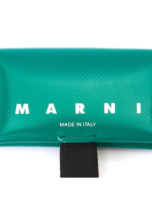 White Logo Banded Coin Card Wallet Green - MARNI - BALAAN 7