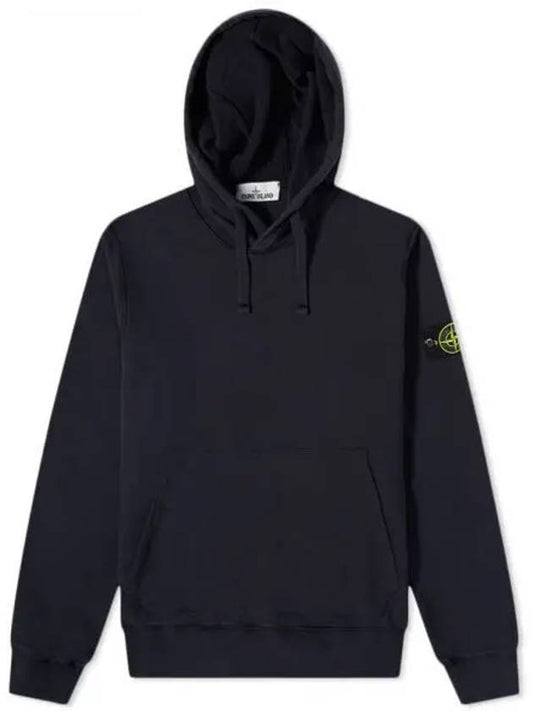 Wappen Patch Brushed Cotton Fleece Hoodie Navy - STONE ISLAND - BALAAN 2