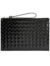 Intrecciato Medium Clutch Bag Black - BOTTEGA VENETA - BALAAN 2