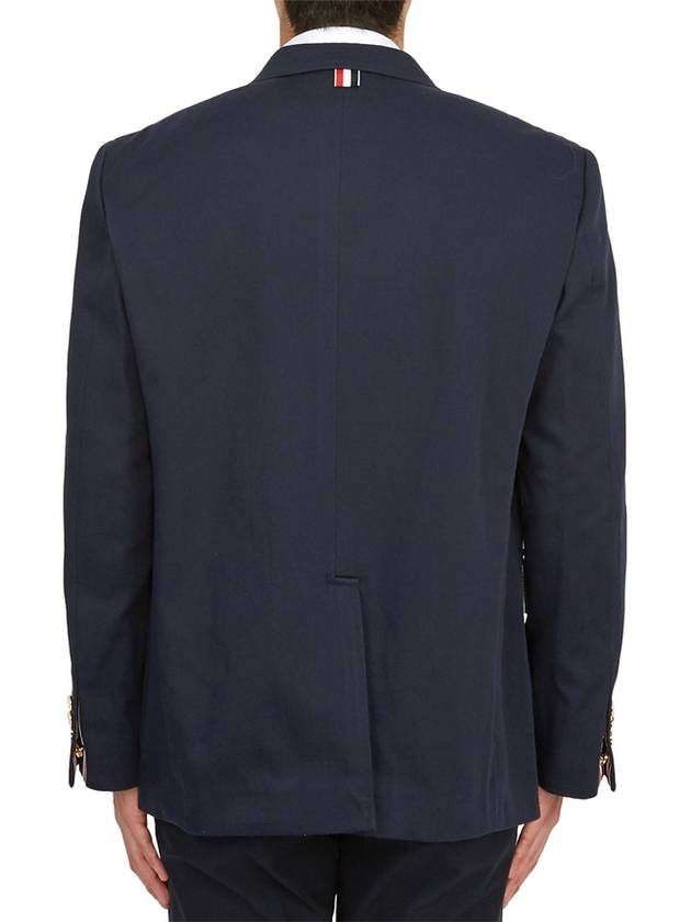 Dyed Gabardine Unconstructed Cotton Jacket Navy - THOM BROWNE - BALAAN 5