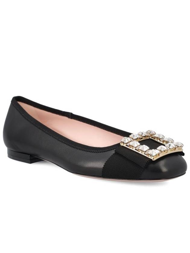 Très Vivier Crystal Buckle Flat Black - ROGER VIVIER - BALAAN 3