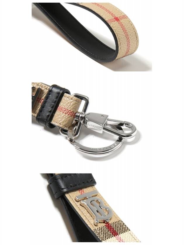 Monogram Motif Check Key Holder Beige - BURBERRY - BALAAN.