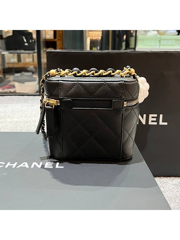 Gold Hardware Cosmetic Case Chain Mini Bag Black - CHANEL - BALAAN 6