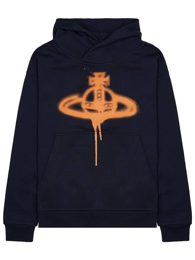 Spray ORB Logo Print Hoodie Navy - VIVIENNE WESTWOOD - BALAAN 11