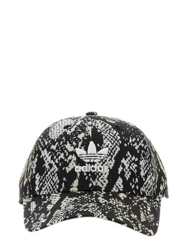 Embroidered Logo Snakeskin Graphic Ball Cap Black - ADIDAS - BALAAN 1