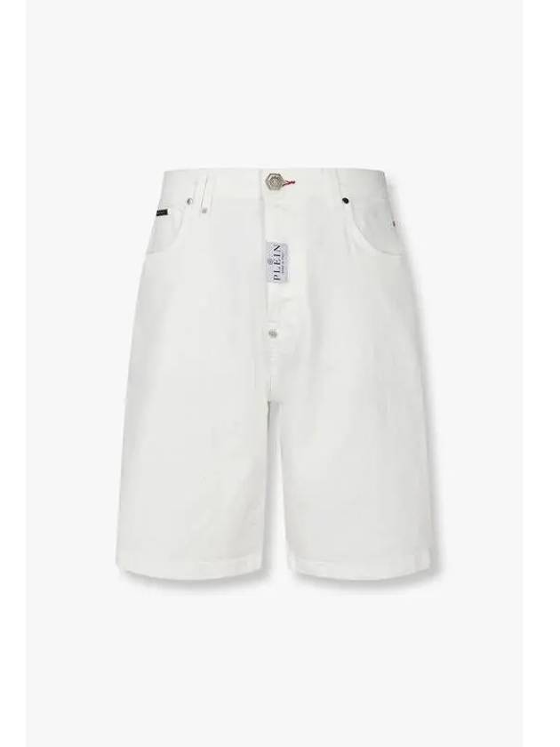 Men s Front Label Easy Denim Shorts White - PHILIPP PLEIN - BALAAN 1