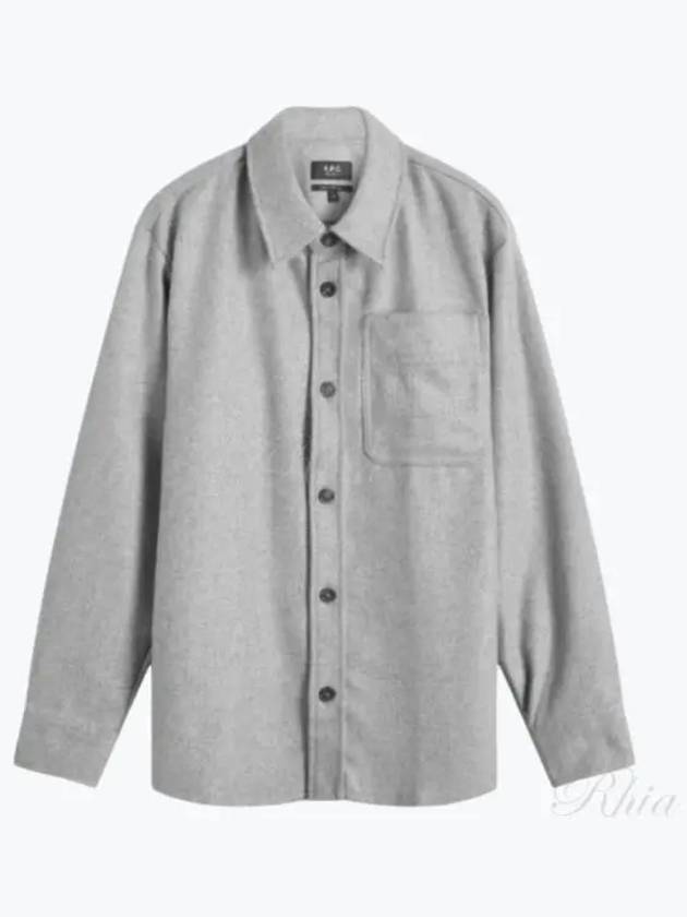 Basile Wool Long Sleeve Overshirt Grey - A.P.C. - BALAAN 2