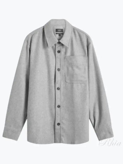 Basile Wool Long Sleeve Overshirt Grey - A.P.C. - BALAAN 2