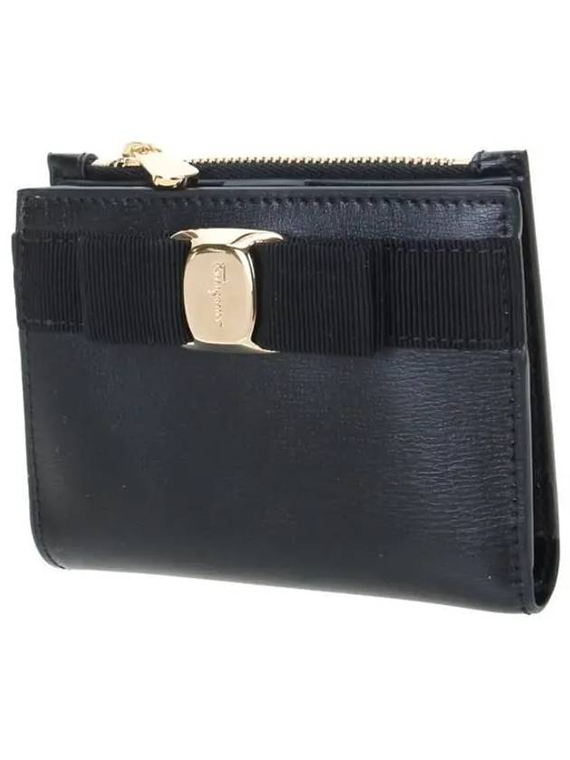 Vara Bow Half Wallet Black - SALVATORE FERRAGAMO - BALAAN 3