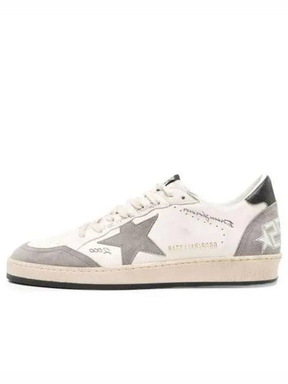 Ball Star Leather Low Top Sneakers Grey White - GOLDEN GOOSE - BALAAN 2