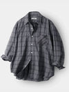 Breed Wrinkle Check Long Sleeve Shirt Charcoal - INDUST - BALAAN 1