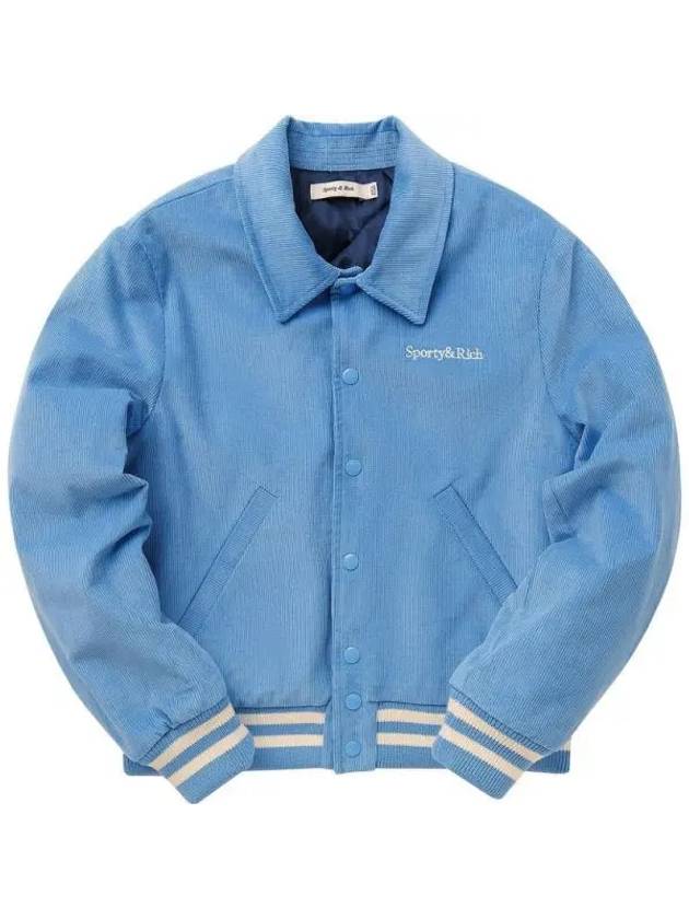 WELLNESS CLUB BOMBER JACKET BABYBLUE WHITE JA761 - SPORTY & RICH - BALAAN 1