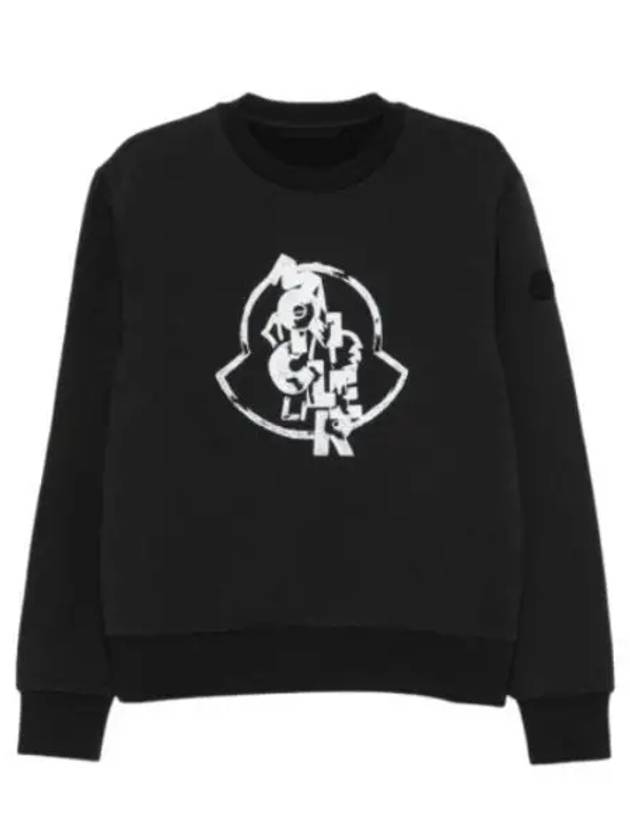 Logo Motif Cotton Sweatshirt Black - MONCLER - BALAAN 2