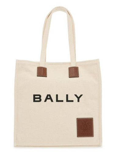 Akelei Canvas Tote Bag Beige - BALLY - BALAAN 1