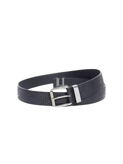 Oblique Embossed Gravity Leather Belt Black - DIOR - BALAAN 2