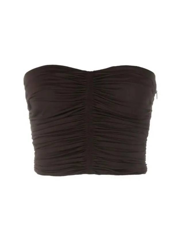 Women's Ruched Crop Sleeveless Black - SAINT LAURENT - BALAAN 2