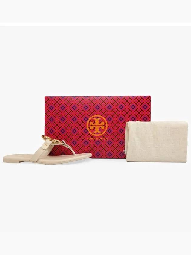 Women's Metal Miller Soft Flip Flops White - TORY BURCH - BALAAN 5