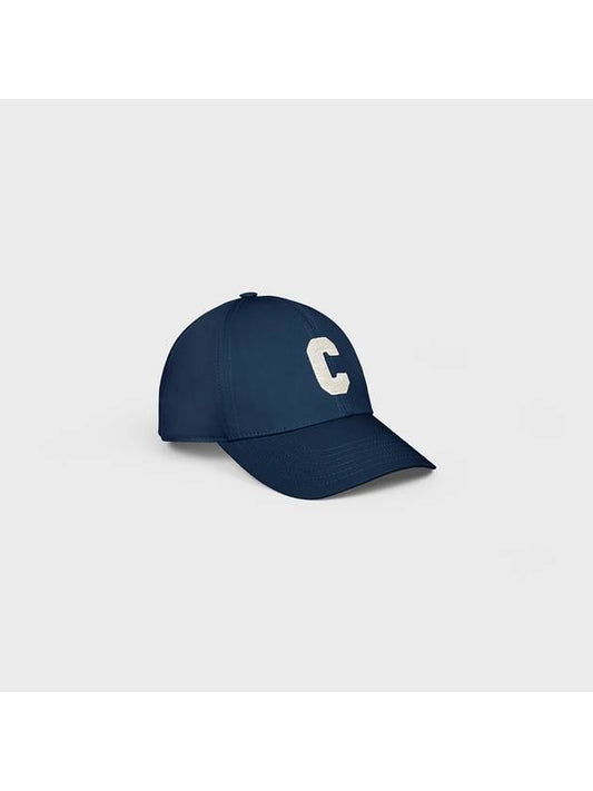 Initial Baseball Cap in Cotton Marine - CELINE - BALAAN 2