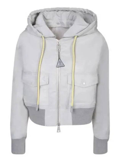 Briseo Satin Bomber Jacket Light Grey - MONCLER - BALAAN 2