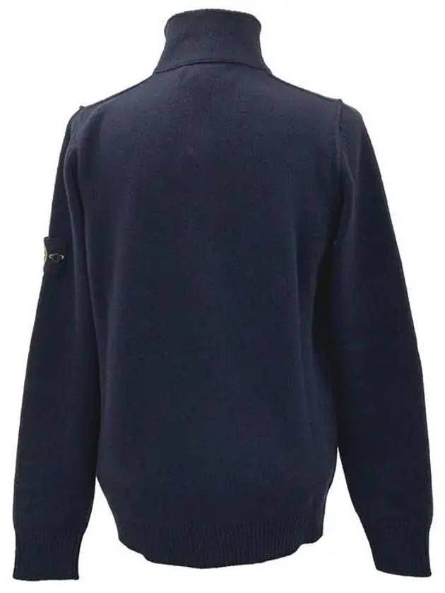 Wappen High Neck Button Up Wool Cardigan Navy - STONE ISLAND - BALAAN 3