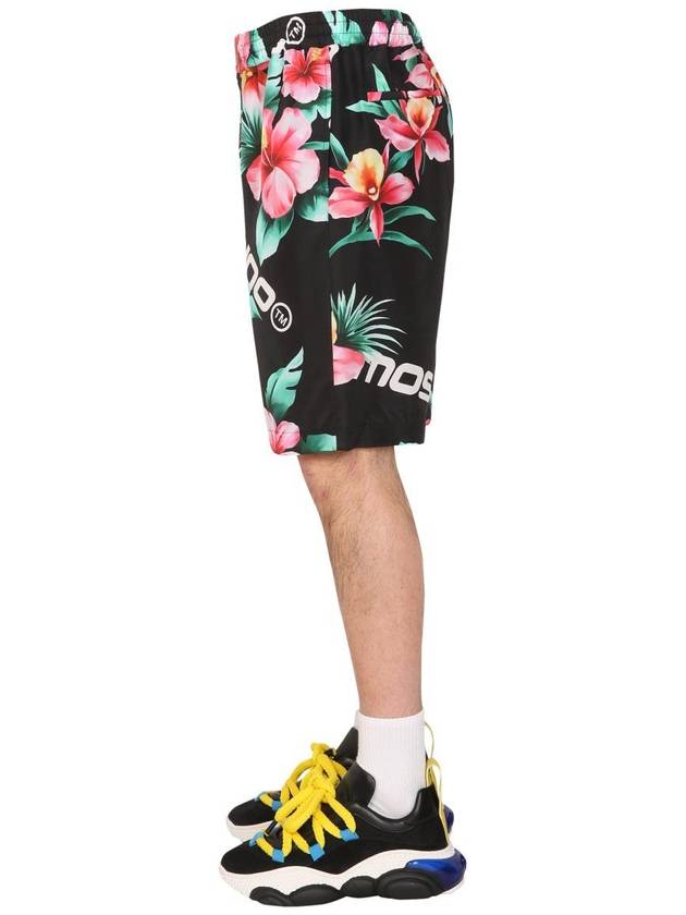 Men's Hibiscus Print Shorts Black - MOSCHINO - BALAAN 4