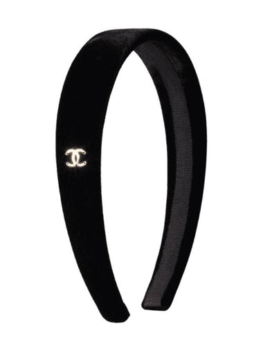 CC Logo Velvet Hairband Black - CHANEL - BALAAN 1