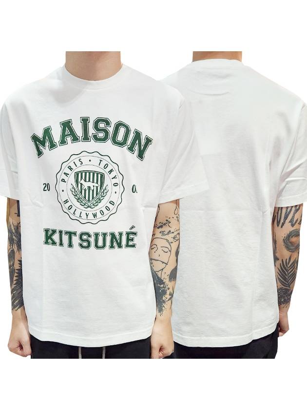 Varsity Comfort Cotton Short Sleeve T-Shirt White - MAISON KITSUNE - BALAAN 2