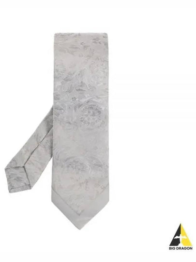 Barocco Jacquard Silk Tie Pearl Grey - VERSACE - BALAAN 2