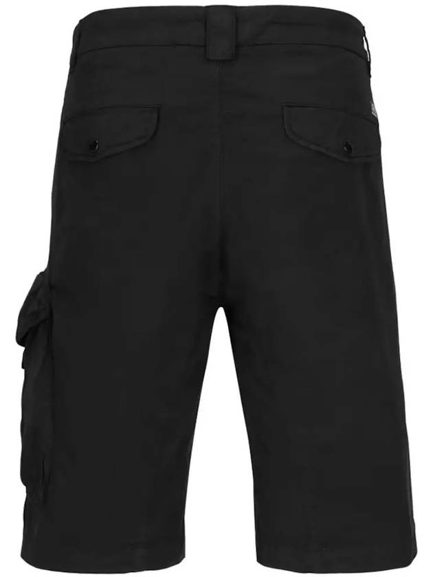 Lens Wappen Twill Stretch Cargo Shorts Black - CP COMPANY - BALAAN 4