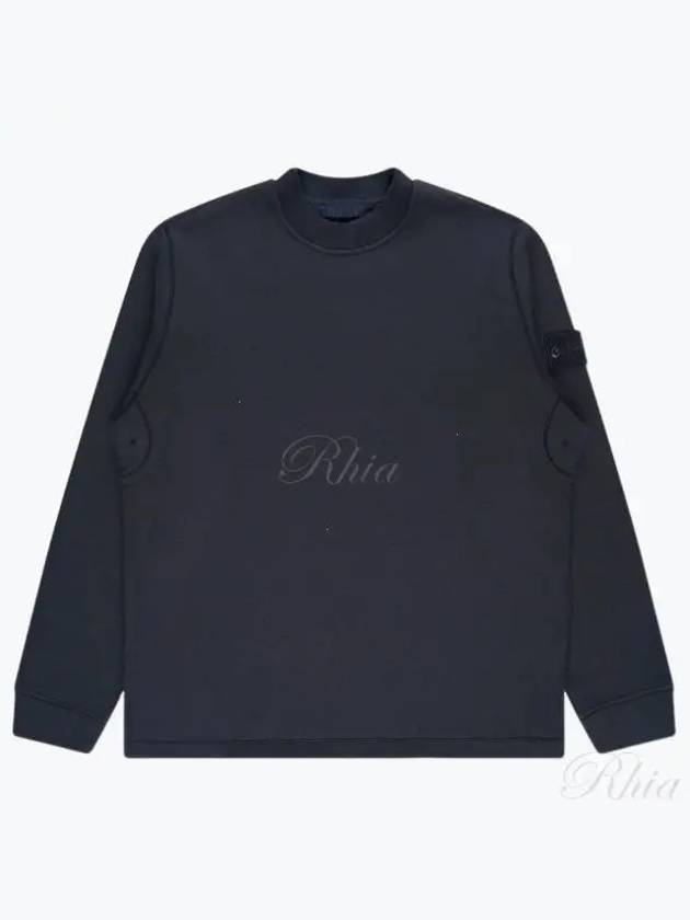 Ghost Piece Cotton Jersey Crew Neck Sweatshirt Navy - STONE ISLAND - BALAAN 2