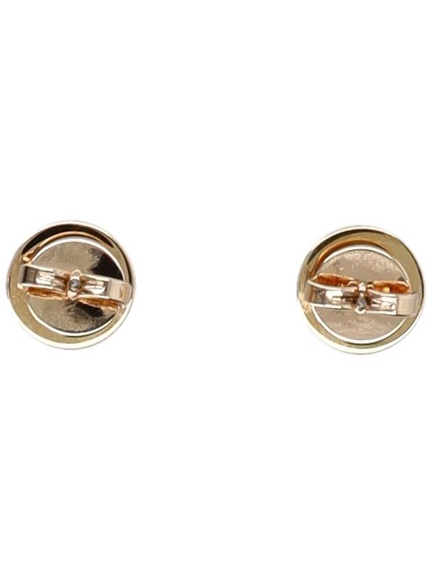 Kira Enamel Circle Stud Earrings White Gold - TORY BURCH - BALAAN 3