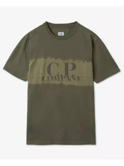 Vintage Washing Logo Cotton Short Sleeve T-Shirt Khaki - CP COMPANY - BALAAN 2