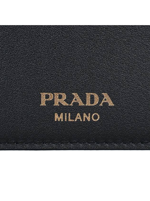 Logo Leather Card Wallet Black - PRADA - BALAAN 5