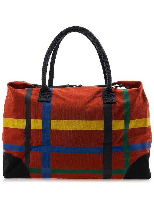 Striped Cotton Canvas Duffel Bag Red - VIVIENNE WESTWOOD - BALAAN 4