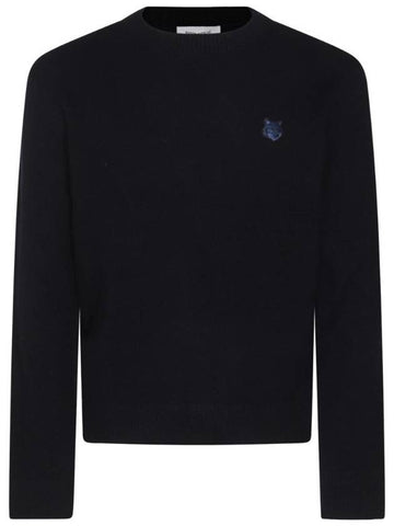 Fox Head Knit Top Navy - MAISON KITSUNE - BALAAN 1