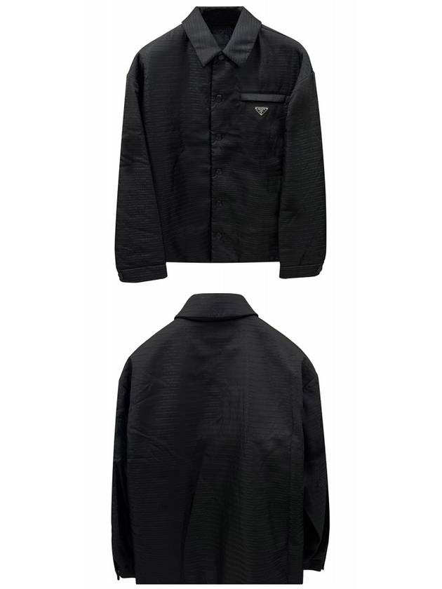 Logo Re-nylon Padded Shirt Black - PRADA - BALAAN 5