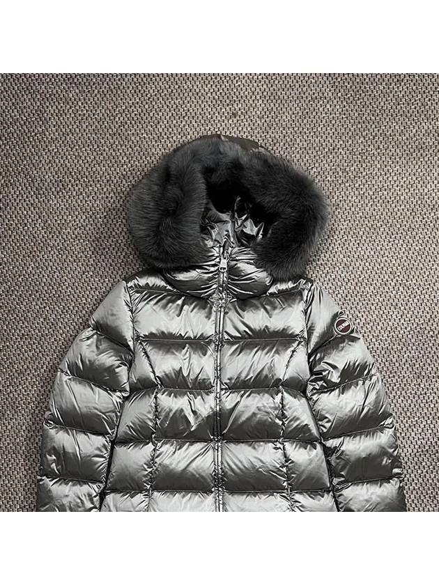 Le Original Logo Patch Fox Fur Hooded Padded Coat - COLMAR - BALAAN 2