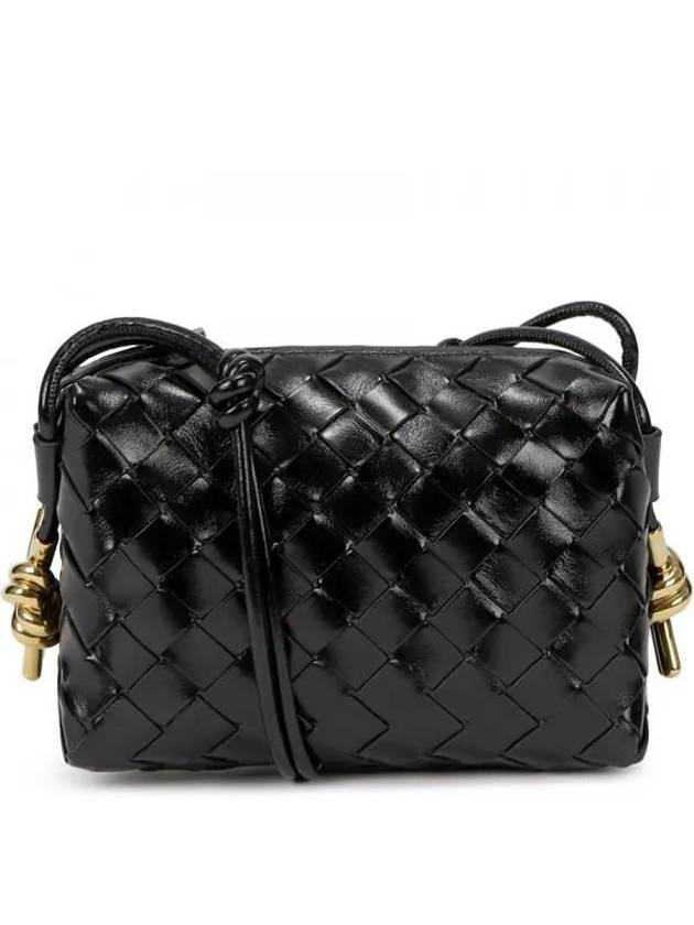 Intrecciato Mini Loop Camera Shoulder Bag Black - BOTTEGA VENETA - BALAAN 2