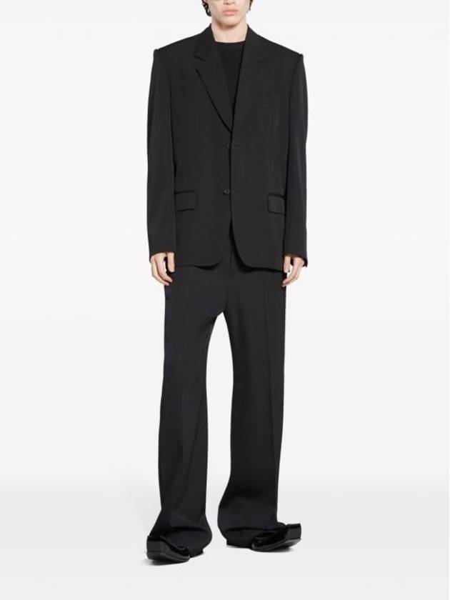 Single Breasted Wool Blazer Jacket Black - BALENCIAGA - BALAAN 5