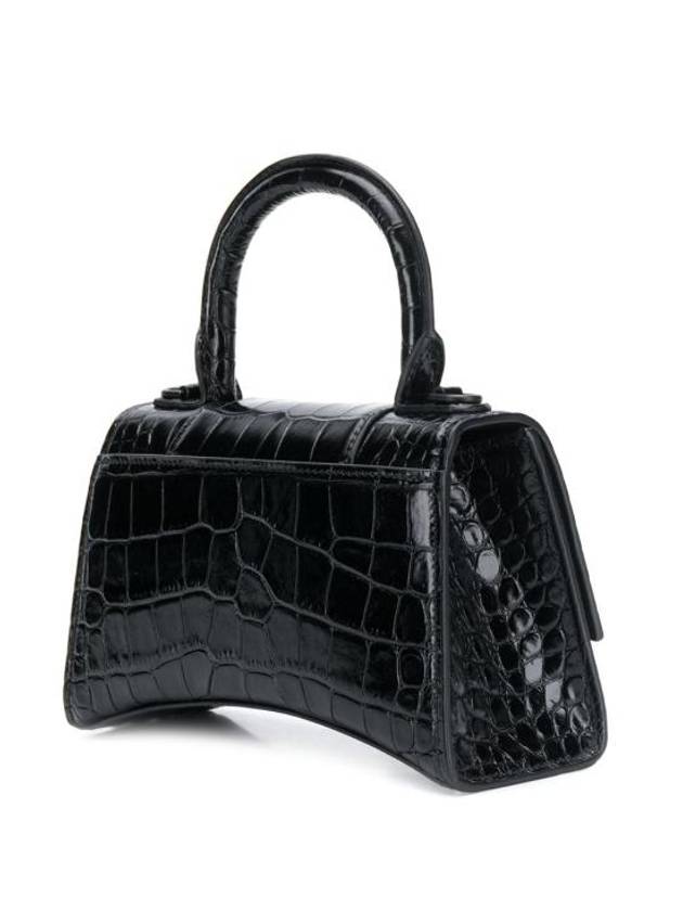 Hourglass Crocodile Embossed Cross Bag Black - BALENCIAGA - BALAAN 5