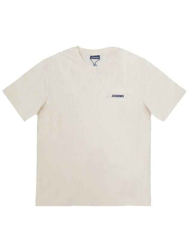 Le Gros Grain Logo Short Sleeve T-Shirt Beige - JACQUEMUS - BALAAN 2