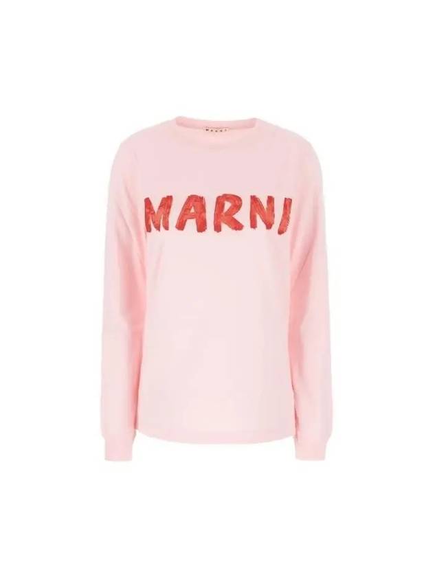 Logo Long Sleeve T-Shirt Pink - MARNI - BALAAN 2