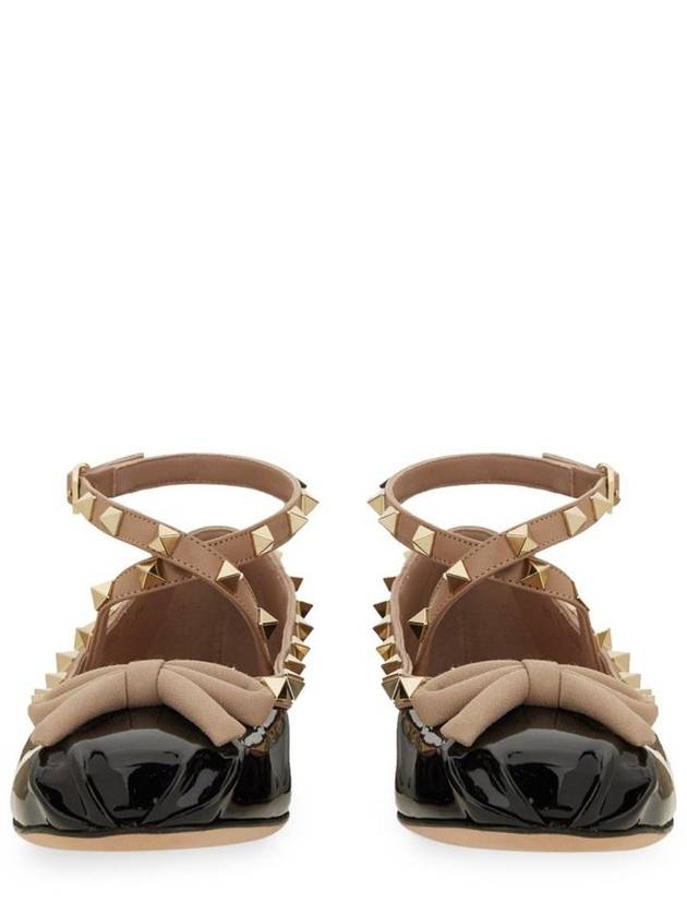 Rockstud Patent Leather Ballerina Black - VALENTINO - BALAAN 6